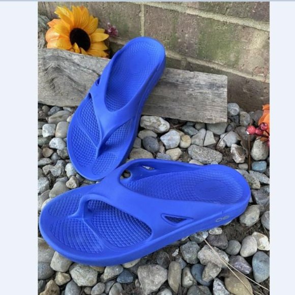 OOFOS Shoes - Oofos Women's Blue Recovery Flip Flop Recovery Synthetic Sandals Size US…